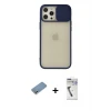 ieg™ iPhone 12 Pro Max Kılıf Vadi Çizgi - Şeffaf Uv Polymer Nano Ekran Koruyucu + Shine Kamera Lens Koruma Cam - GS