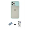 ieg™ iPhone 12 Pro Max Kılıf Vadi Çizgi - Şeffaf Uv Polymer Nano Ekran Koruyucu + Shine Kamera Lens Koruma Cam - GS