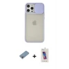 ieg™ iPhone 12 Pro Max Kılıf Vadi Çizgi - Siyah Joko 5D Cam + Shine Kamera Lens Koruma Cam - GI