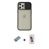 ieg™ iPhone 12 Pro Max Kılıf Vadi Çizgi - Siyah Joko 5D Cam + Shine Kamera Lens Koruma Cam - GI