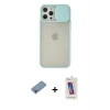 ieg™ iPhone 12 Pro Max Kılıf Vadi Çizgi - Siyah Joko 5D Cam + Shine Kamera Lens Koruma Cam - GI