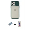 ieg™ iPhone 12 Pro Max Kılıf Vadi Çizgi - Siyah Joko 5D Cam + Shine Kamera Lens Koruma Cam - GI