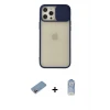 ieg™ iPhone 12 Pro Max Kılıf Vadi Çizgi - Siyah Joko Magic 5D Cam + Shine Kamera Lens Koruma Cam - PE
