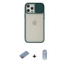 ieg™ iPhone 12 Pro Max Kılıf Vadi Çizgi - Siyah Joko Magic 5D Cam + Shine Kamera Lens Koruma Cam - PE