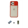 ieg™ iPhone 12 Pro Max Kılıf Vadi Çizgi - Siyah Joko Magic 5D Hayalet Cam + Shine Kamera Lens Koruma Cam - SH