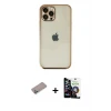 ieg™ iPhone 12 Pro Max Kılıf Vadi Minimal - Şeffaf Temperli Cam Ekran Koruyucu + Shine Kamera Lens Koruma Cam - SABE