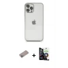 ieg™ iPhone 12 Pro Max Kılıf Vadi Minimal - Şeffaf Temperli Cam Ekran Koruyucu + Shine Kamera Lens Koruma Cam - SABE