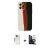 ieg™ iPhone 12 Pro Max Kılıf Yadigar Çizgi - Şeffaf Temperli Cam Ekran Koruyucu + Shine Kamera Lens - LT