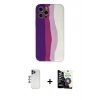 ieg™ iPhone 12 Pro Max Kılıf Yadigar Çizgi - Şeffaf Temperli Cam Ekran Koruyucu + Shine Kamera Lens - LT