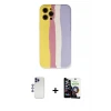 ieg™ iPhone 12 Pro Max Kılıf Yadigar Çizgi - Şeffaf Temperli Cam Ekran Koruyucu + Shine Kamera Lens - LT