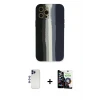 ieg™ iPhone 12 Pro Max Kılıf Yadigar Çizgi - Şeffaf Temperli Cam Ekran Koruyucu + Shine Kamera Lens - LT