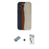 ieg™ iPhone 12 Pro Max Kılıf Yadigar Çizgi - Şeffaf Uv Polymer Nano Ekran Koruyucu + Shine Kamera Lens Koruma Cam - GI