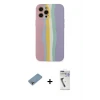 ieg™ iPhone 12 Pro Max Kılıf Yadigar Çizgi - Şeffaf Uv Polymer Nano Ekran Koruyucu + Shine Kamera Lens Koruma Cam - GI
