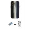 ieg™ iPhone 12 Pro Max Kılıf Yadigar Çizgi - Şeffaf Uv Polymer Nano Ekran Koruyucu + Shine Kamera Lens Koruma Cam - GI