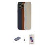 ieg™ iPhone 12 Pro Max Kılıf Yadigar Çizgi - Siyah Joko 5D Cam + Renkli Kamera Lens Koruma Cam - MI