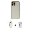 ieg™ iPhone 12 Pro Max Kılıf Yadigar Klasik - Şeffaf Uv Polymer Nano Ekran Koruyucu + Shine Kamera Lens - GD