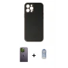 ieg™ iPhone 12 Pro Max Kılıf Yadigar Klasik - Siyah Joko Magic 5D Cam + Neon Fosforlu Kamera Lens - YL