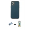 ieg™ iPhone 12 Pro Max Kılıf Yadigar Klasik - Siyah Polymer Nano Ekran Koruyucu + Shine Kamera Lens Koruma Cam - MI