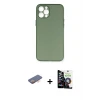 ieg™ iPhone 12 Pro Max Kılıf Yadigar Yansıma Serisi - Şeffaf Temperli Cam Ekran Koruyucu + Renkli Kamera Lens Koruma Cam - TU