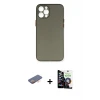 ieg™ iPhone 12 Pro Max Kılıf Yadigar Yansıma Serisi - Şeffaf Temperli Cam Ekran Koruyucu + Renkli Kamera Lens Koruma Cam - TU