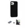 ieg™ iPhone 12 Pro Max Kılıf Yadigar Yansıma Serisi - Şeffaf Temperli Cam Ekran Koruyucu + Renkli Kamera Lens Koruma Cam - TU