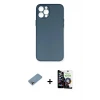 ieg™ iPhone 12 Pro Max Kılıf Yadigar Yansıma Serisi - Şeffaf Temperli Cam Ekran Koruyucu + Shine Kamera Lens Koruma Cam - GI