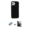 ieg™ iPhone 12 Pro Max Kılıf Yadigar Yansıma Serisi - Şeffaf Temperli Cam Ekran Koruyucu + Shine Kamera Lens Koruma Cam - GI