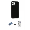 ieg™ iPhone 12 Pro Max Kılıf Yadigar Yansıma Serisi - Şeffaf Uv Polymer Nano Ekran Koruyucu + Shine Kamera Lens Koruma Cam - GD