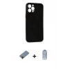 ieg™ iPhone 12 Pro Max Kılıf Yadigar Yansıma Serisi - Siyah Joko Magic 5D Cam + Metal Kamera Lens Koruma Cam - KI