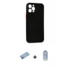 ieg™ iPhone 12 Pro Max Kılıf Yadigar Yansıma Serisi - Siyah Joko Magic 5D Cam + Shine Kamera Lens Koruma Cam - MI