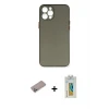 ieg™ iPhone 12 Pro Max Kılıf Yadigar Yansıma Serisi - Siyah Polymer Nano Ekran Koruyucu + Shine Kamera Lens Koruma Cam - SABE