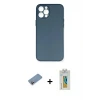 ieg™ iPhone 12 Pro Max Kılıf Yadigar Yansıma Serisi - Siyah Polymer Nano Ekran Koruyucu + Shine Kamera Lens Koruma Cam - PE
