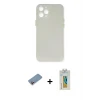 ieg™ iPhone 12 Pro Max Kılıf Yadigar Yansıma Serisi - Siyah Polymer Nano Ekran Koruyucu + Shine Kamera Lens Koruma Cam - PE