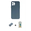 ieg™ iPhone 12 Pro Max Kılıf Yadigar Yansıma Serisi - Siyah Polymer Nano Ekran Koruyucu + Shine Kamera Lens Koruma Cam - SH
