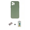 ieg™ iPhone 12 Pro Max Kılıf Yadigar Yansıma Serisi - Siyah Polymer Nano Ekran Koruyucu + Shine Kamera Lens Koruma Cam - SABE