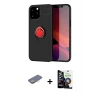 ieg™ iPhone 12 Pro Max Kılıf Yankı Form Prime - Şeffaf Temperli Cam Ekran Koruyucu + Renkli Kamera Lens Koruma Cam - SI