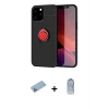 ieg™ iPhone 12 Pro Max Kılıf Yankı Form Prime - Siyah Joko Magic 5D Cam + Shine Kamera Lens Koruma Cam - MI