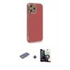 ieg™ iPhone 12 Pro Max Kılıf Yankı Serisi - Şeffaf Temperli Cam Ekran Koruyucu + Renkli Kamera Lens Koruma Cam - YL