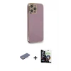 ieg™ iPhone 12 Pro Max Kılıf Yankı Serisi - Şeffaf Temperli Cam Ekran Koruyucu + Renkli Kamera Lens Koruma Cam - MI