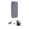 ieg™ iPhone 12 Pro Max Kılıf Yankı Serisi - Şeffaf Temperli Cam Ekran Koruyucu + Renkli Kamera Lens Koruma Cam - YL