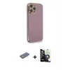ieg™ iPhone 12 Pro Max Kılıf Yankı Serisi - Şeffaf Temperli Cam Ekran Koruyucu + Renkli Kamera Lens Koruma Cam - YL