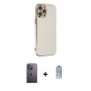ieg™ iPhone 12 Pro Max Kılıf Yankı Serisi - Siyah Joko Magic 5D Cam + Neon Fosforlu Kamera Lens - BZ