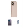ieg™ iPhone 12 Pro Max Kılıf Yankı Serisi - Siyah Joko Magic 5D Cam + Neon Fosforlu Kamera Lens - MI