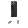ieg™ iPhone 12 Pro Max Kılıf Yankı Serisi - Siyah Joko Magic 5D Cam + Shine Kamera Lens Koruma Cam - GI