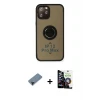 ieg™ iPhone 12 Pro Max Kılıf Yörünge Çizgi - Şeffaf Temperli Cam Ekran Koruyucu + Shine Kamera Lens Koruma Cam - SH