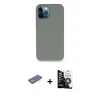 ieg™ iPhone 12 Pro Max Kılıf Zirve Modern Özel Seri - Şeffaf Temperli Cam Ekran Koruyucu + Renkli Kamera Lens Koruma Cam - YL