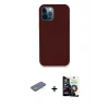 ieg™ iPhone 12 Pro Max Kılıf Zirve Modern Özel Seri - Şeffaf Temperli Cam Ekran Koruyucu + Renkli Kamera Lens Koruma Cam - YL