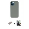 ieg™ iPhone 12 Pro Max Kılıf Zirve Modern Özel Seri - Şeffaf Temperli Cam Ekran Koruyucu + Shine Kamera Lens Koruma Cam - SABE