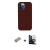 ieg™ iPhone 12 Pro Max Kılıf Zirve Modern Özel Seri - Şeffaf Temperli Cam Ekran Koruyucu + Shine Kamera Lens Koruma Cam - SABE