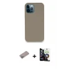 ieg™ iPhone 12 Pro Max Kılıf Zirve Modern Özel Seri - Şeffaf Temperli Cam Ekran Koruyucu + Shine Kamera Lens Koruma Cam - SABE